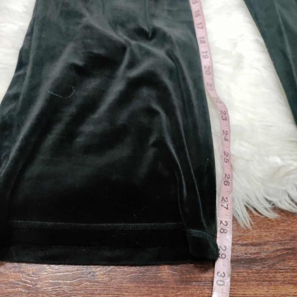 Juicy Couture Womens M/L Low Waist Velour Rhinestone Logo Wide Leg Pants Black - Picture 11 of 11